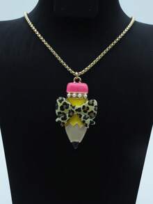 1件装返校及毕业季铅笔蝴蝶吊坠项链，INS风格设计，教师节元素，女士款 - 項鍊 - 查看 4