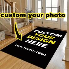 Custom Non-Slip Silicone Mat - Personalized Photo And Text Doormat - Soft, Durable, Washable  Polyester - Suitable For Living Room, Bedroom, Kitchen, Bathroom, Customizable Entry Mat |   Bold Text Decoration |   Washable Doormat, Bath Mat,  Area Mat - Multicolor - View 9