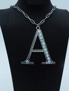 1件新款男士夸张字母绿松石水钻吊坠项链 - 項鍊 - 查看 18