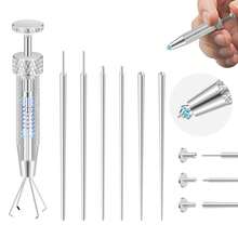 1/2/7 piezas Herramienta de agarre antideslizante mejorada, adecuada para reemplazar joyas de perforación de oreja/ceja/labio/nariz/ombligo, kit de perforación corporal regular y largo - Plateado - Ver 6