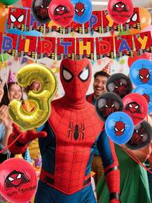 Marvel 28件套复仇者联盟主题派对装饰套装，包含乳胶气球、生日横幅和数字、蜘蛛侠超级英雄主题用品，适合男孩生日派对装饰 - 氣球套裝 - 查看 11