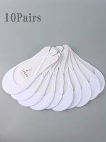 10双装女士船型腿套，低帮隐形腿套，带松紧带，适合搭配高跟鞋 - 彩色 - 查看 19