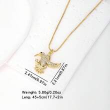 1pc 18K Gold Plated Copper Round Pendant Necklace, Luxury Jewelry, Minimalist Design, Exquisite Gift For Women - Gold - View 9