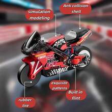 locomotoraíble simulada, juguete de carreras de motos con efectos especiales geniales, juego de carreras de mesa, regalos con dijes LOAZ - color aleatorio 1 pieza - Ver 6