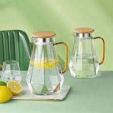 1pc Modern Luxury Cold Water Glass Kettle, Heat-Resistant Household Teapot, Fashionable Water Pitcher For Tea And Juice, Large Capacity Cold Water Carafe - Multicolor - View 9