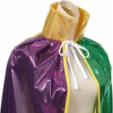 Mardi Gras Cloak With Collar For Adults, Perfect For Halloween - 3color With Collar - View 5