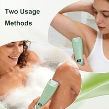 Women's Electric Shaver, Stainless Steel Blade, Multi-Purpose Aluminum Foil Shaver, With Type-C USB Charging, Used For Face, Armpit, Arm, Bikini Line, Leg And Whole Body Hair Removal Battery Capacity 500mAh - Green - View 6