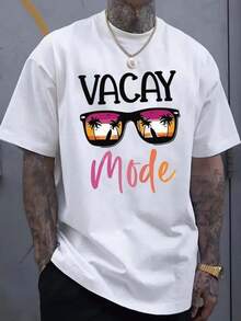 Vacay Mode Sunglasses T-Shirt Men Casual Comfort T-Shirt Men Size S-3XL - 白色 - 查看 2