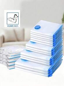 3 Stücke/1 Stück dicke Vakuum-Kompressionsbeutel, wasserdichte feuchtigkeitsbeständige Aufbewahrungsbeutel für Decken, Reisen, Studentenwohnheim, wiederverwendbare Vakuum-Verpackungsbeutel zum Platzsparen, ideal für Schulmaterial, Schlafzimmerdekoration, Weihnachtsgeschenke, Aufbewahrungsorganisator, Reiseessentials - Verschiedenfarbig - Übersicht 10