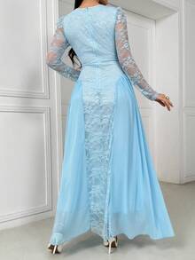 Chaleco casual de mujer con cuello de halter a rayas, para verano - Celeste - Ver 3