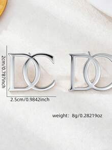 1 Pair Fashionable Geometric Versatile Earrings For Women - Silver - View 2