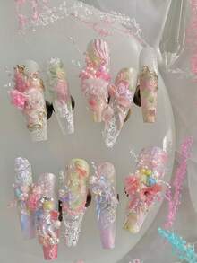 1pc Nail Art Mold, Oil Painting Frame, Floral, Sunflower, Rose, 3D Embossed Transparent Nail Art Mold - Clear - View 3