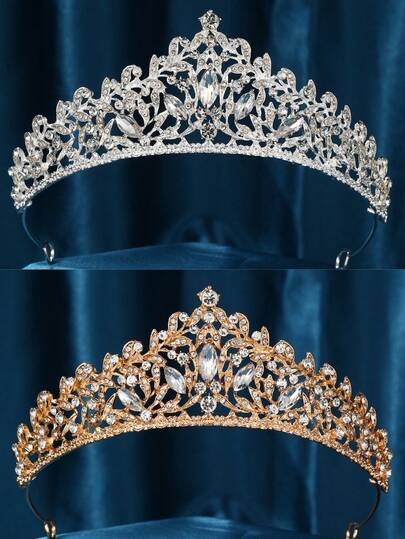 Luxury Silver Color Crystal Bridal Tiaras Crown Rhinestone Pageant Headpieces Wedding Hair Accessories