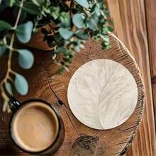 Set de 6 suporturi de pahare rotunde cu model imitație de lemn, imprimate 2D, potrivite pentru terasă, bucătărie, sufragerie, întâlniri acasă, decor pentru masă, cadou ideal pentru prieteni și familie în timpul sărbătorilor, nunților, zilelor de naștere, petrecerilor, accesorii pentru decorul casei - Multicolor - Vizualizare 8