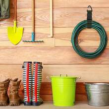 7 organizadores de cables de extensión ajustables de alta resistencia| Soportes para Cables de Polipropileno Negro Duradero con Cierre de Hebilla de 3 Ejes para Organización de Estudio y Garaje, Cinturones de Herramientas, Almacenamiento  de Cables, Soporte para Cables de Extensión, Organizador de Herramientas, Construcción Robusta - 7 piezas - Ver 5