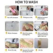 女士/女孩长款蓬松波浪卷合成假发，直发底带刘海 - 高密度分层发，适合日常佩戴、派对、角色扮演 - 26英寸蓬松假发 - 黑色 - 查看 9