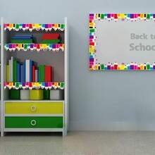 School Back To School Season Colorful Pencil Blackboard Bulletin Board Border Decorative Paper No Glue Needed - Single Piece - View 4