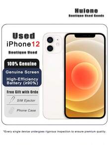 Apple 二手蘋果 iPhone 12 智慧型手機，雙卡雙待 4G，95% 新，原廠螢幕和高效電池（≥90%） - 多色 - 查看 12