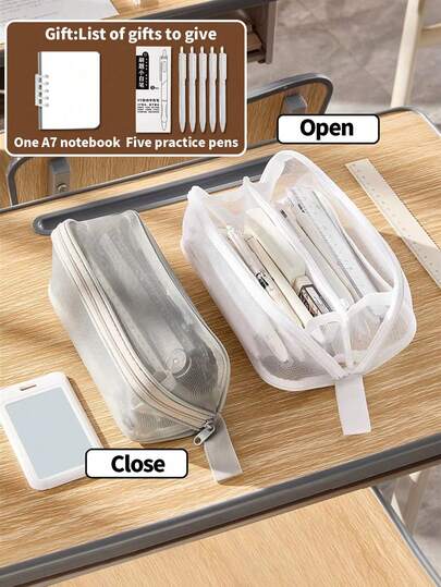 1 hộp đựng bút hình lăng trụ trong suốt, dung tích lớn, kiểu dáng tối giản, phong cách Ins dành cho học sinh, phù hợp cho kỳ thi, học sinh trung học và đại học, hộp đựng bút đa chức năng kèm thước kẻ, thích hợp cho cả nam và nữ, dùng cho trường học/lớp học thêm/văn phòng/học sinh tiểu học và trung học.
