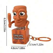 1Pc Italian Brainrot Funny Sound Keychain With Glow & Voice Feature, Novelty Italian Meme Sound Button Keyring, Funny Animals Stress Relief Fidget Toy, Creative Sensory Autism Anxiety Relief Gag Gift, Fashion Bag Charm Backpack Pendant Accessory For Teens Adults Women Men - F:茶杯女孩 - 查看 11