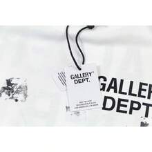 GALLERY Style Hand Painted Splatter Graffiti Print Short Sleeve T-Shirt For Men Women - Y2K Vintage Washed Graphic Tee With Distressed Artwork, High-Street Casual Summer Top - 黑色 - 查看 3