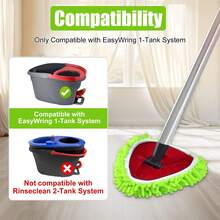 Mop Heads Replacements Compatible With O-Cedar Easy Wring 1-Tank System,Mop Replace Head For Dry/Wet Use,4 Pack Reusable Spin Mop Replacement Head,Washable Chenille Dust Mop Refills For Floor Cleaning - 4 cái - Xem 2