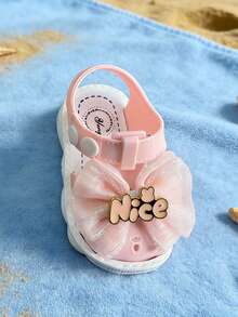 1双可爱时尚的女童凉鞋，多功能沙滩鞋，带搭扣 - 粉色 - 查看 4