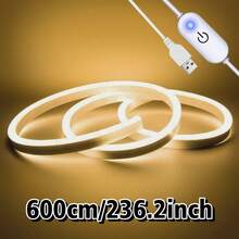 1pc LED Warm White & White Flexible Neon Light Strip (39.3-196.8 Inch), 5V Low Voltage USB Powered, Touch Control Lighting, Suitable For Indoor Decoration, Outdoor Decor, Event Venues - Warm white light - View 16