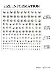 面部钢珠唇钉，331颗假鼻钉，眉钉，非穿孔鼻钉，银色肚脐贴纸，Y2K风格男女通用身体饰品，鼻环饰品 - 貼紙加工具 - 查看 2