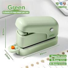 Mini 6 Hole Paper Punch, 10 Sheet Paper Capacity,5.5mm Hole Diameter,Handheld Circle Punch Puncher, Round Hole Paper Puncher For A4 A5 B5 Notebook Scrapbook Diary Planner,For Office&School Use - A - View 11