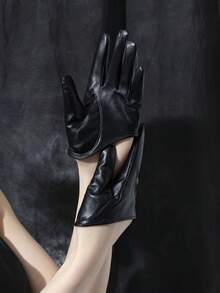 1 Pair Hip-Hop PU Lace-Up Gloves, Suitable For Music Festival Occasions - Black - 150 - View 19