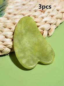 天然石刮痧板，绿色刮痧板，手工天然石刮痧板 - 传统刮痧工具，面部及身体按摩器，面部护理工具，男女皆宜的自理礼品 - 彩色 - 查看 11