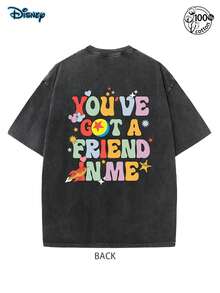 Disney Authorization Retro Toy Story Two Sided Shirt, Jessie And Buzz Disney Shirt, Toy Story Land Shirt, Mickey Mouse T-Shirt, Disneyland Shirt, Disney Trip 2026 Tee,Disney Family Shirt,Disney Gifts, Couple's Clothing, Streetwear, Men's Spring And Summer Clothing, 230G Pure Cotton Washed T-Shirt - màu đen - Xem 5