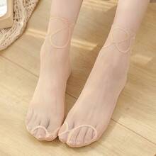 女士新款夏季网眼隐形蕾丝袜薄款镂空防滑浅口透明袜 - 彩色 - 查看 15