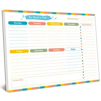 Undated Monthly Planner Pad With To-Do List, Tear-Off Planning Sheets, Goal Tracker Notebook For Adults, Daily Weekly Monthly Organizer Pad