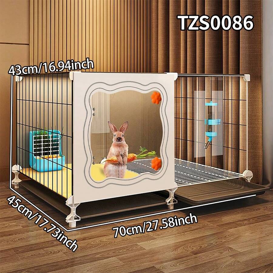 Drawer Style Rabbit Cage, Small Pet Villa With Storage Shelf, Easy To Clean, Assembled Mini Rabbit Habitat - Multicolor - View 1