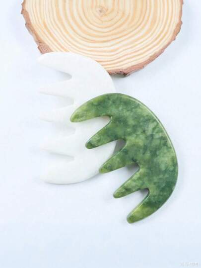 1pc Natural Stone Massage Comb, Gua Sha Comb For Scalp Massage, Multi-Functional Handheld Head Massage Tool, Massage, Relaxation, Beauty, Skincare, Spa, Self-Care, Skincare Tool, Facial Care, Beauty Therapist Supplies, Massage, Facial Massage Tool, Facial Roller