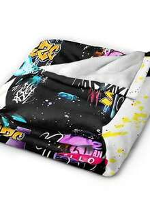 Kawss Kawaii Kaw Blanket Luxury Anime Flannel Blanket - Ultra Soft Cartoon Print, The Perfect Gift For Any Occasion, Christmas, Birthday, For Home, Camping & Travel Use - 黑色 - 查看 6