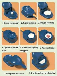 1件装二合一饺子皮制作器，创意饺子机，手动饺子制作器，适用于厨房、节日聚会，包含饺子皮和饺子模具，面团压模器，厨房小工具 - 彩色 - 查看 7