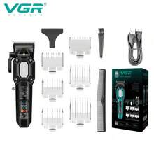 Conjunto de cortadora de pelo eléctrica profesional VGR con pantalla digital, carga rápida, larga duración de la batería, cortadora de pelo ajustable y transparente V-600 y 900 - Multicolor - Ver 15
