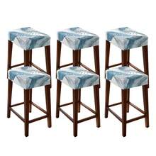 1/2/4/6pcs Stretch Printed Bar Stool Chair Covers, Washable, Suitable For Living Room, Bedroom, Vanity Chair, Coffee Table Chairs - one-size - View 19