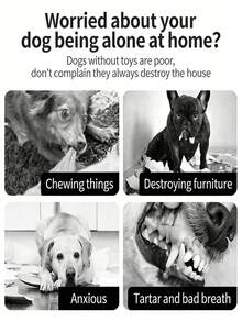 狗狗磨牙玩具、橡胶骨头磨牙棒、幼犬磨牙及娱乐宠物用品 - 彩色 - 查看 5