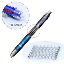 1pc 6-In-1 Multi-Color Ballpoint Pen, 5 Color Ballpoint Pen, 1pc Automatic Pencil With Eraser, Suitable For Office & Writing Supplies - Sets - View 9