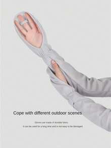 1pc Summer Thin Breathable Sunscreen Gloves, Unisex Suitable For Driving, Cycling, Electric Bike And Bicycle Riding, Protect Fingers, Loose And Fashionable, With UV Protection Function - Multicolor - View 4