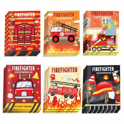 Fire Safety Graffiti DIY Coloring Book - Cartoon Fire Truck And Emergency Theme Graffiti Painting Book, Parent-Child Interaction And Learning, Suitable For Back To School And Community Promotion, Best Gift For Little Heroes - Combining Fire Safety Education And Creative Fun