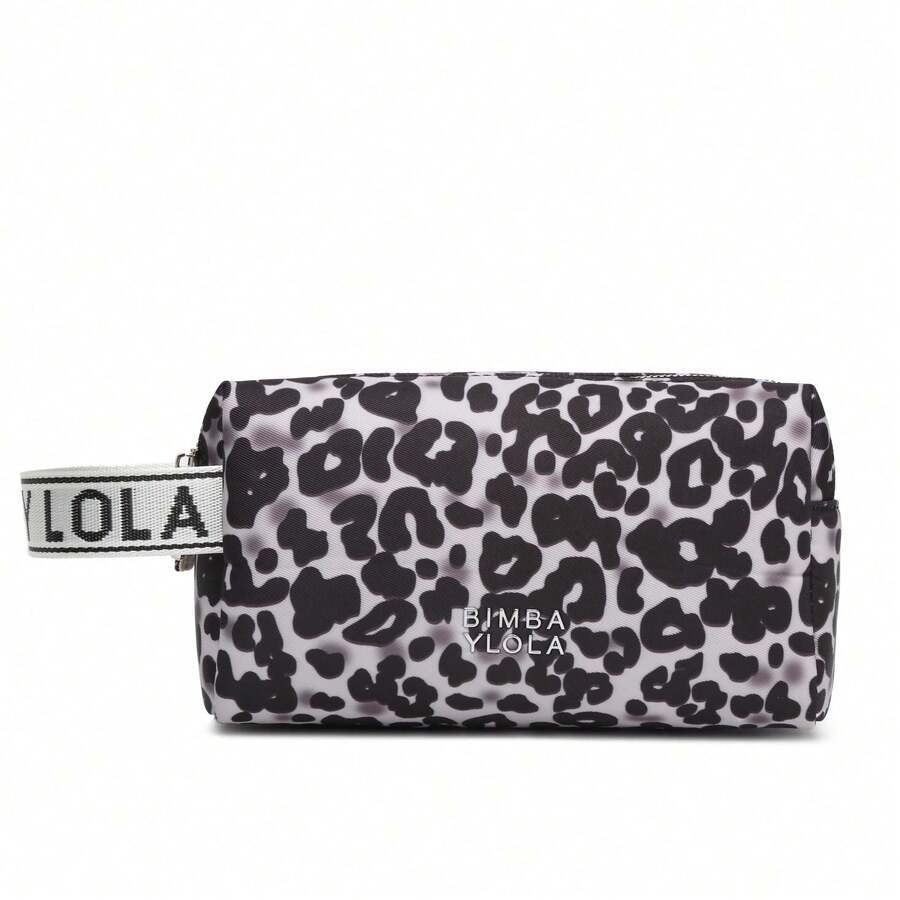 Luxurious Nylon Tote Bag With Leopard Print, Cosmetic Bag, Travel Toiletry Bag, Stylish And Lightweight - màu đen - Xem 1