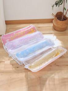 1pc Star Sequin Inflatable Double Tube Floating Bed, Made Of PVC With Middle Net, Portable And Collapsible, Suitable For Summer Travel, Pool Party, Sisterhood Gathering, Inflator Pump Sold Separately - Glitter Starry Sky - View 6