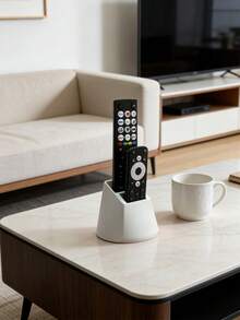 1pc Modern Remote Control Holder - Fits TV/DVD/Blu-Ray/Audio System/Game Console - Living Room Bedroom Media Storage Rack - Decorative Remote Control Storage Box Can Hold 2 Remotes, No Power Needed, Easy To Use, Durable And Convenient - View 3