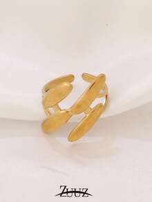1pc Vintage Stainless Steel Ring For Women Smooth Geometry Open Ring Jewelry Gifts Suitable For Women Wear - Ring - View 10