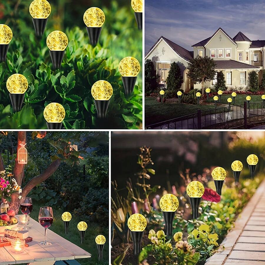 Solar Powered LED Bubble Ball String Lights, Outdoor Garden Decor Lighting, Suitable For Eid And Holiday Atmosphere Lighting